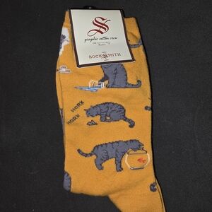 Men's Orange Cat Socks